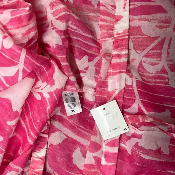 Pink and White NWT Oscar De La Renta Cover Up Lightweight Vacation Tropical Set - Picture 8 of 13